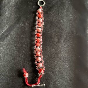 Elegant Red and Clear Beaded Bracelet